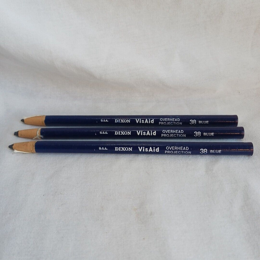 Vintage Dixon VisAid Blue Overhead Projection Markers Set